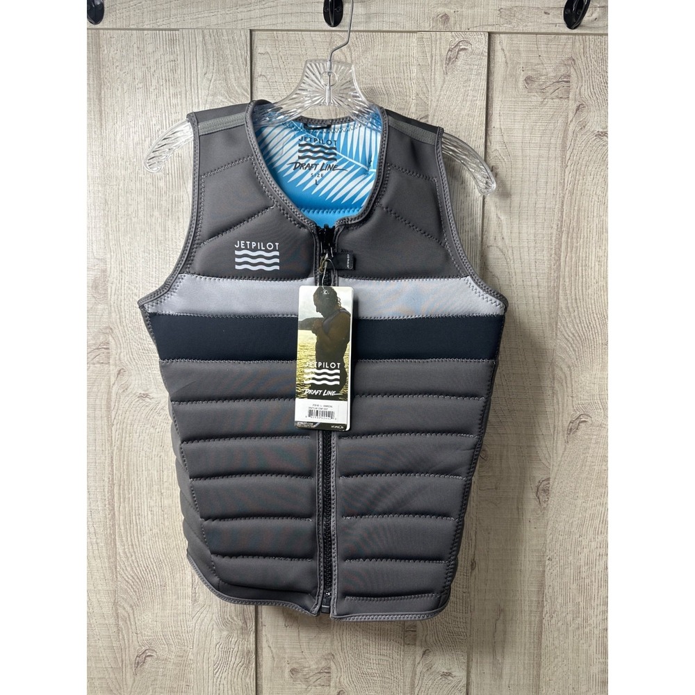 Jetpilot Mens L Draftline Charcoal Reversible Comp Vest Lightweight Neoprene